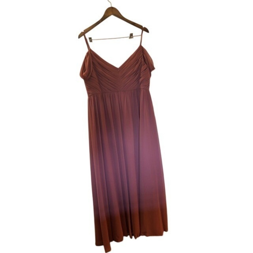 Revelry Terracotta Off the Shoulder Bridesmaid Maxi Dress Earthy Size 18 - Picture 7 of 9